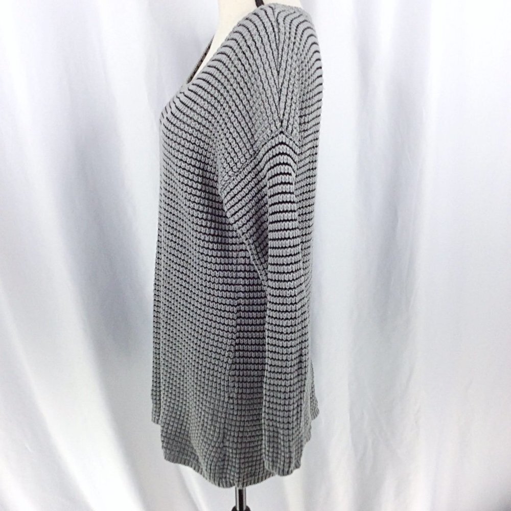 Ellos Women's Tunic Sweater Medium 14/16 Gray Scoop Neck Knit Top - Picture 4 of 8